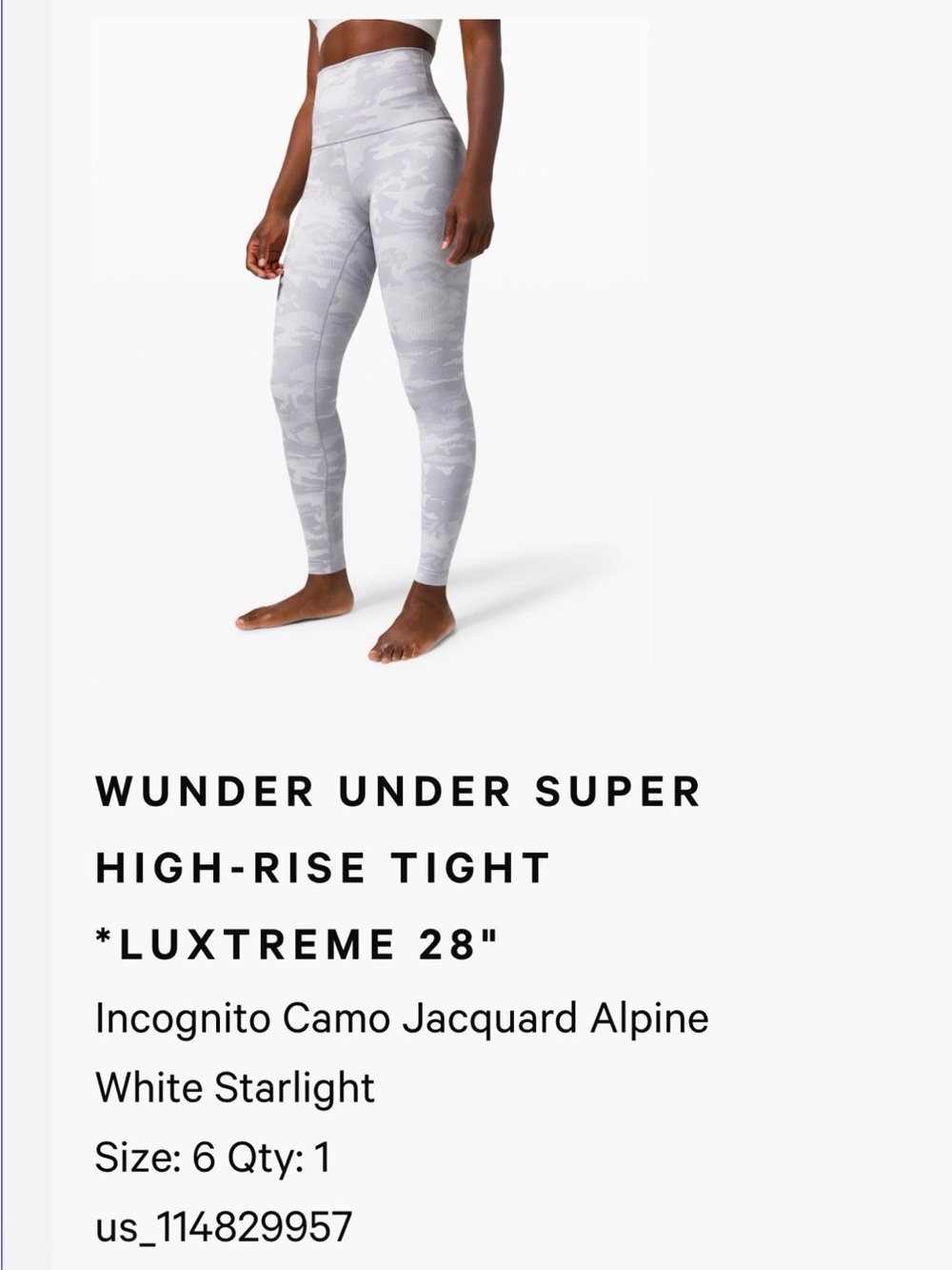 Lululemon white camo leggings